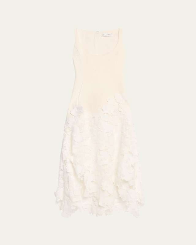 Long Tweed Lace Guipure Dress